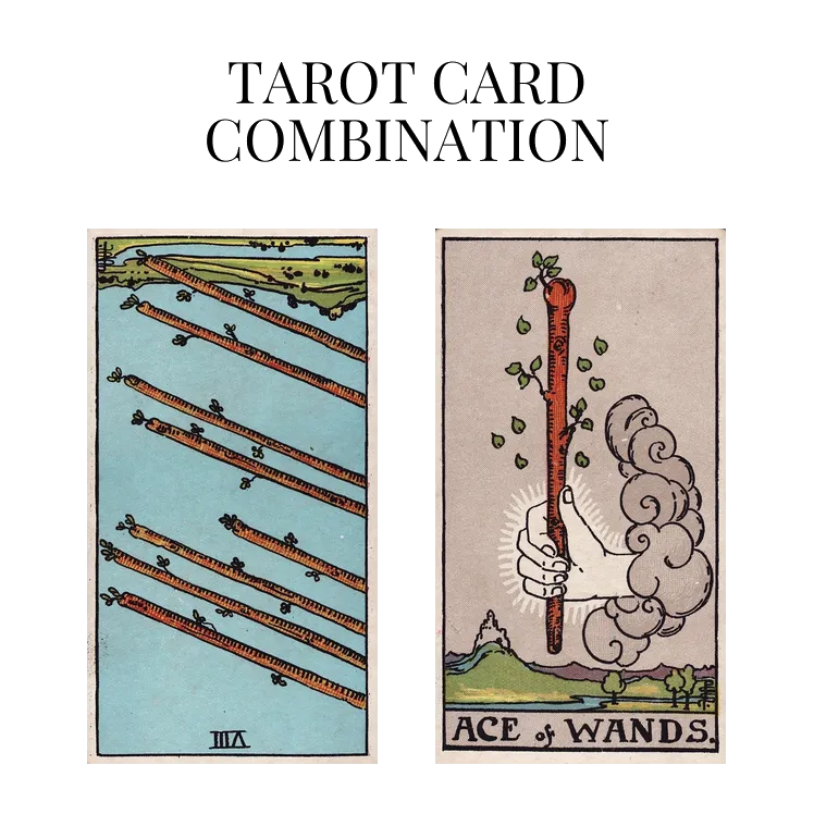 eight of wands reversed and ace of wands tarot cards combination meaning