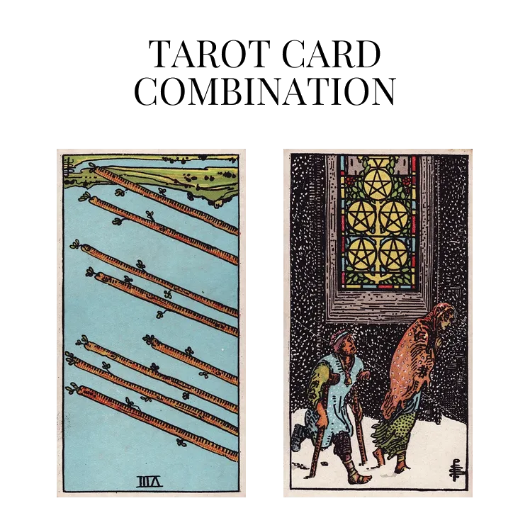 eight of wands reversed and five of pentacles tarot cards combination meaning