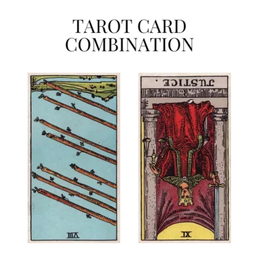 eight of wands reversed and justice reversed tarot cards combination meaning