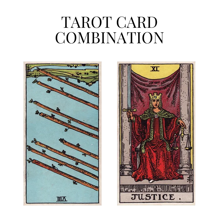 eight of wands reversed and justice tarot cards combination meaning