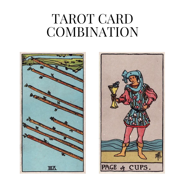 eight of wands reversed and page of cups tarot cards combination meaning
