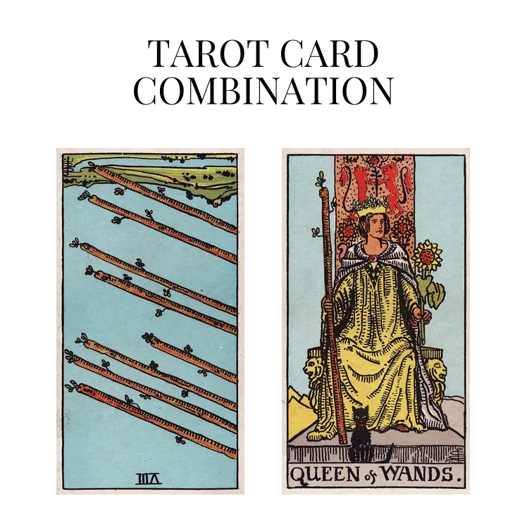 eight of wands reversed and queen of wands tarot cards combination meaning