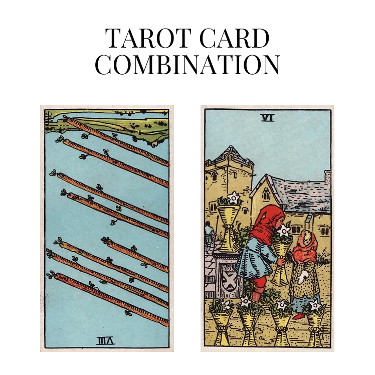 eight of wands reversed and six of cups tarot cards combination meaning