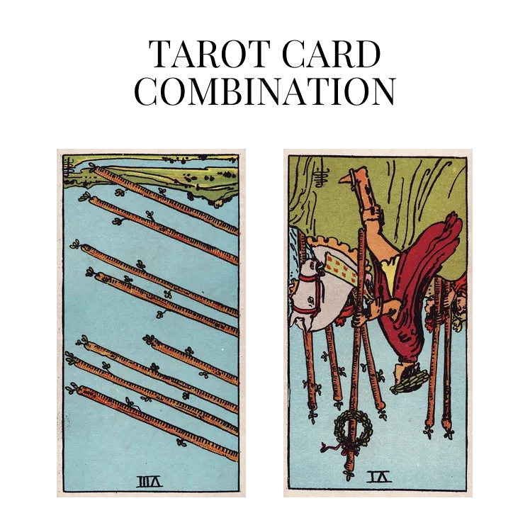 eight of wands reversed and six of wands reversed tarot cards combination meaning