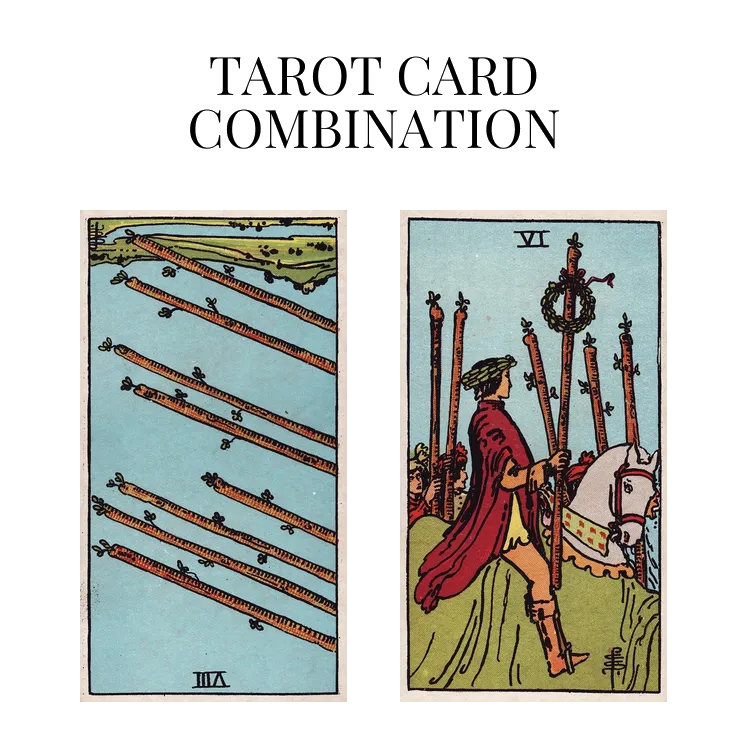 eight of wands reversed and six of wands tarot cards combination meaning