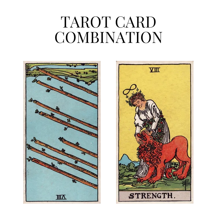 eight of wands reversed and strength tarot cards combination meaning