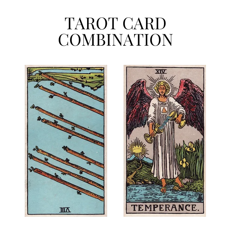 eight of wands reversed and temperance tarot cards combination meaning