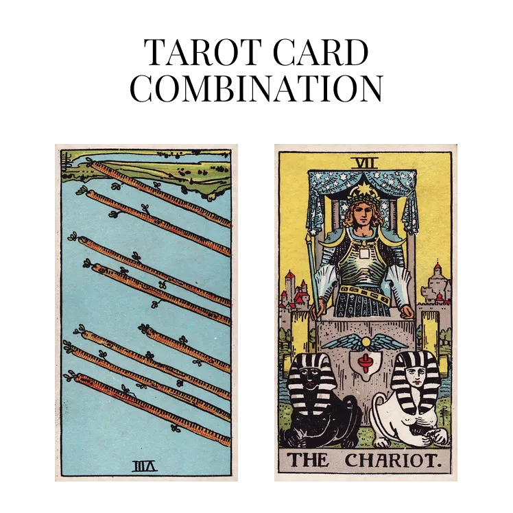 eight of wands reversed and the chariot tarot cards combination meaning