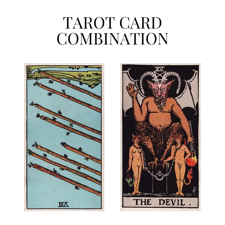 eight of wands reversed and the devil tarot cards combination meaning