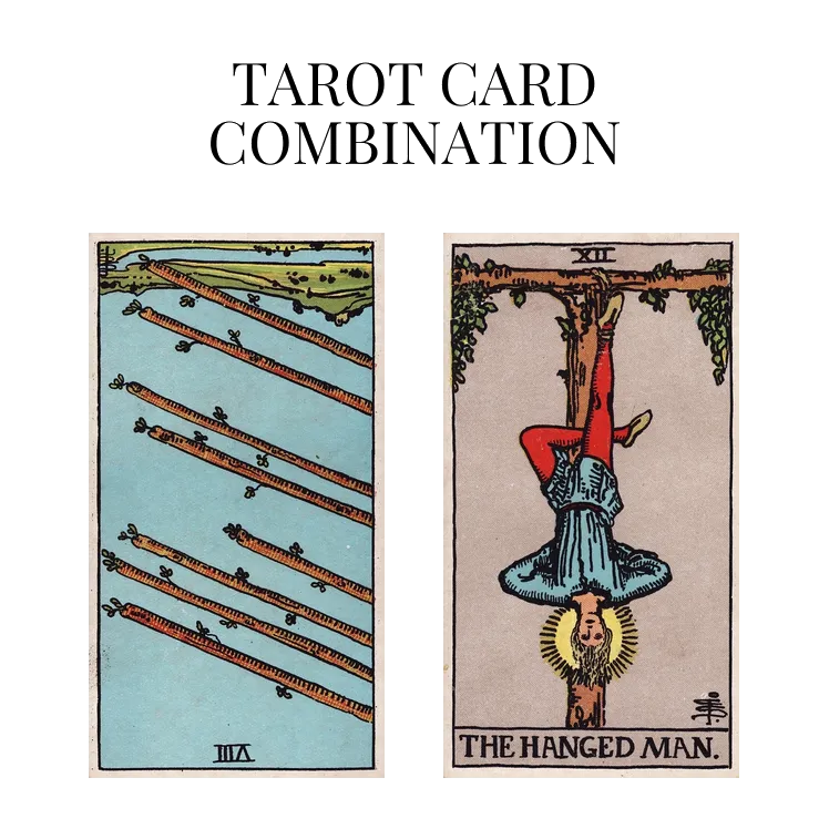 eight of wands reversed and the hanged man tarot cards combination meaning