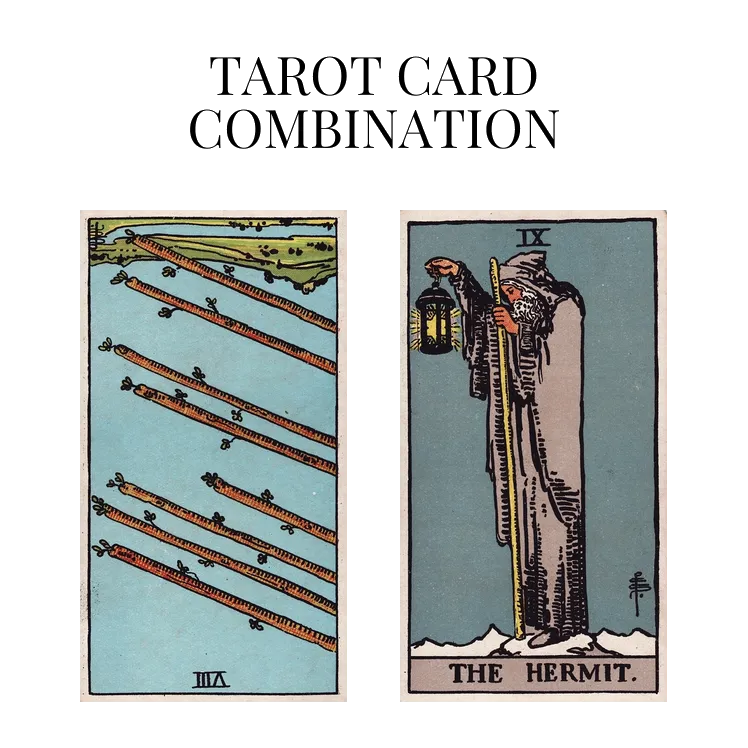 eight of wands reversed and the hermit tarot cards combination meaning