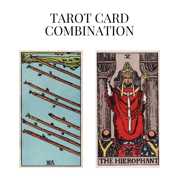 eight of wands reversed and the hierophant tarot cards combination meaning