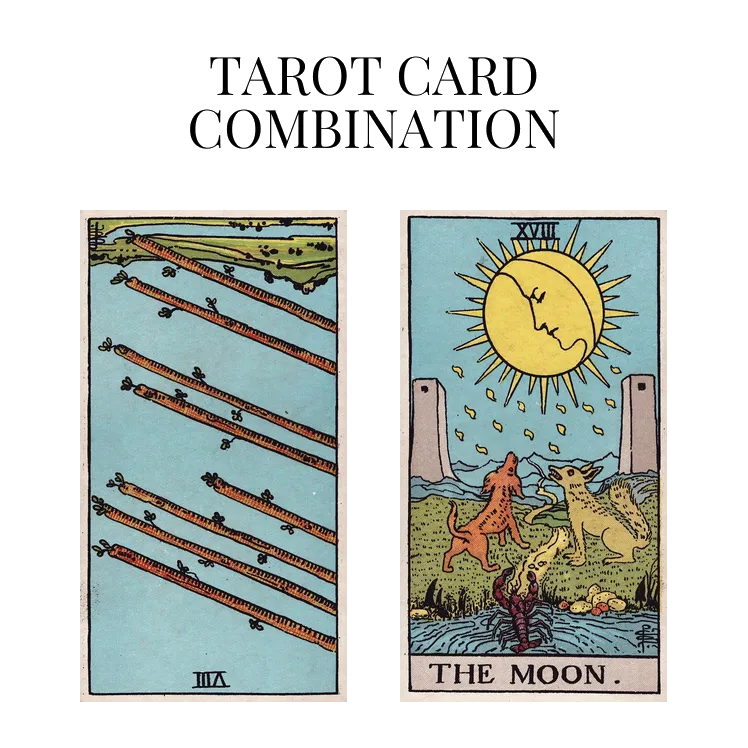 eight of wands reversed and the moon tarot cards combination meaning