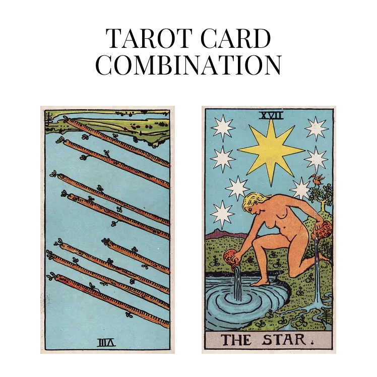 eight of wands reversed and the star tarot cards combination meaning