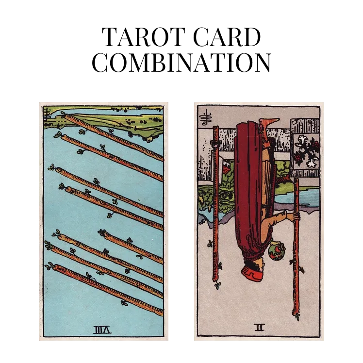 eight of wands reversed and two of wands reversed tarot cards combination meaning