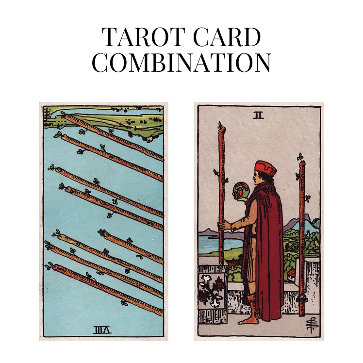 eight of wands reversed and two of wands tarot cards combination meaning