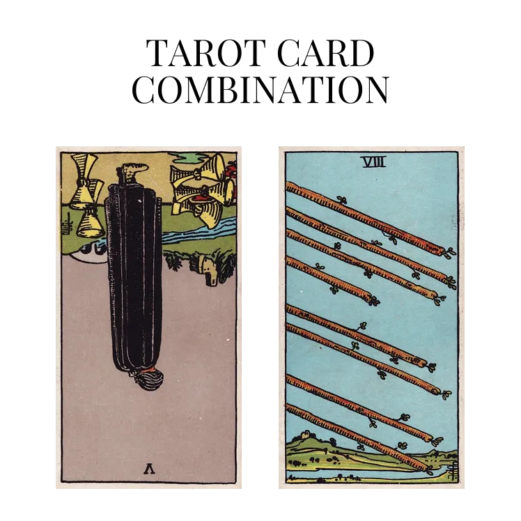 five of cups reversed and eight of wands tarot cards combination meaning
