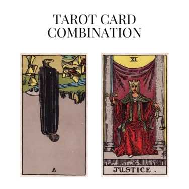 five of cups reversed and justice tarot cards combination meaning