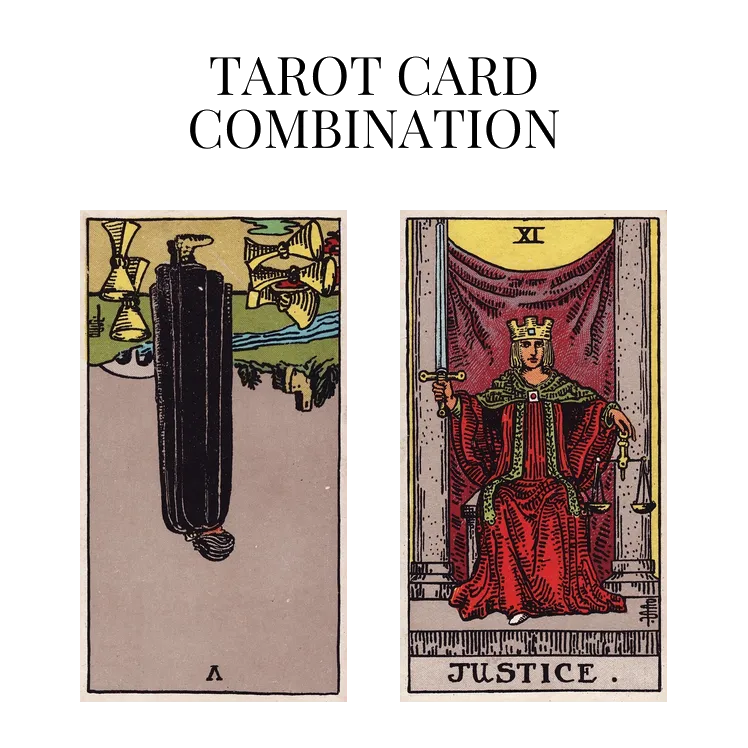 five of cups reversed and justice tarot cards combination meaning