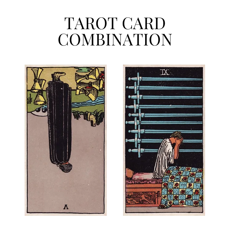 five of cups reversed and nine of swords tarot cards combination meaning