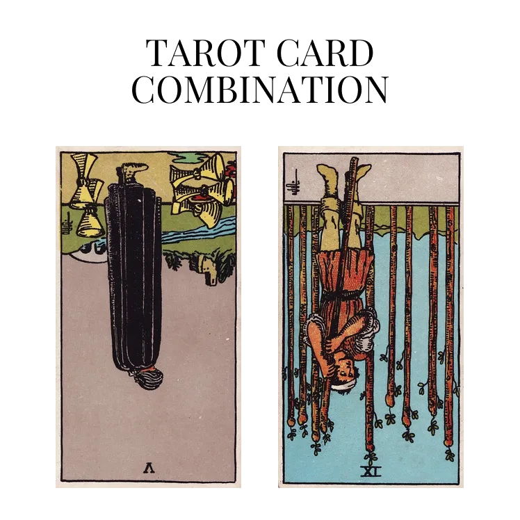 five of cups reversed and nine of wands reversed tarot cards combination meaning