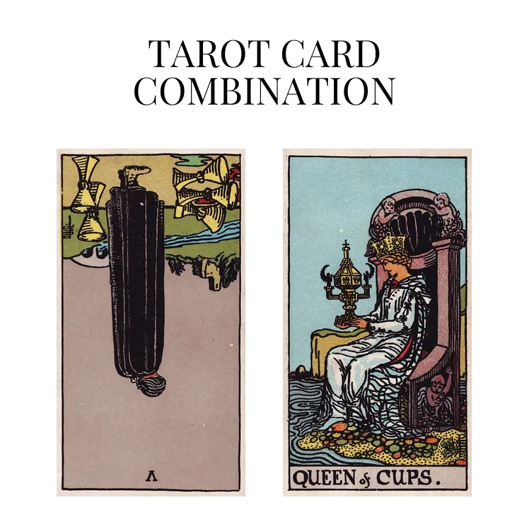 five of cups reversed and queen of cups tarot cards combination meaning