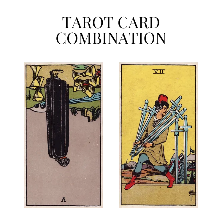 five of cups reversed and seven of swords tarot cards combination meaning