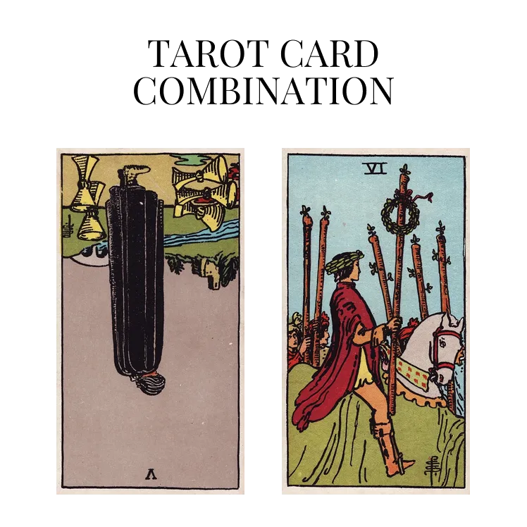 five of cups reversed and six of wands tarot cards combination meaning