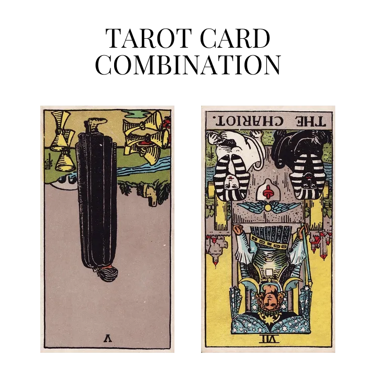 five of cups reversed and the chariot reversed tarot cards combination meaning