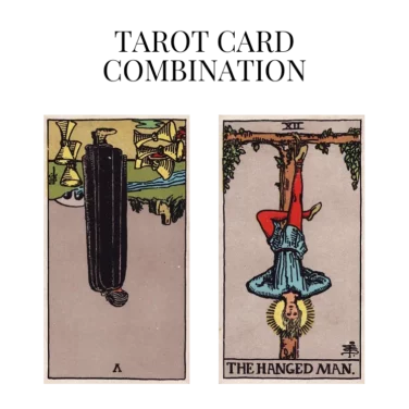 five of cups reversed and the hanged man tarot cards combination meaning