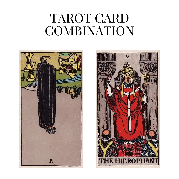 five of cups reversed and the hierophant tarot cards combination meaning