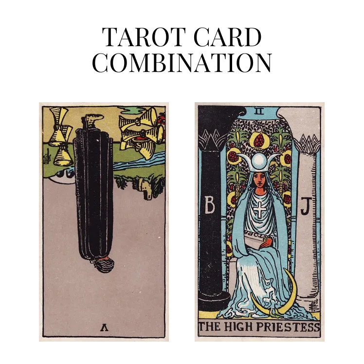 five of cups reversed and the high priestess tarot cards combination meaning