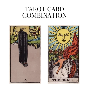 five of cups reversed and the sun tarot cards combination meaning