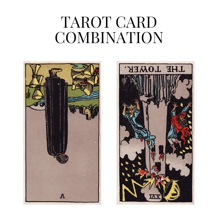 five of cups reversed and the tower reversed tarot cards combination meaning