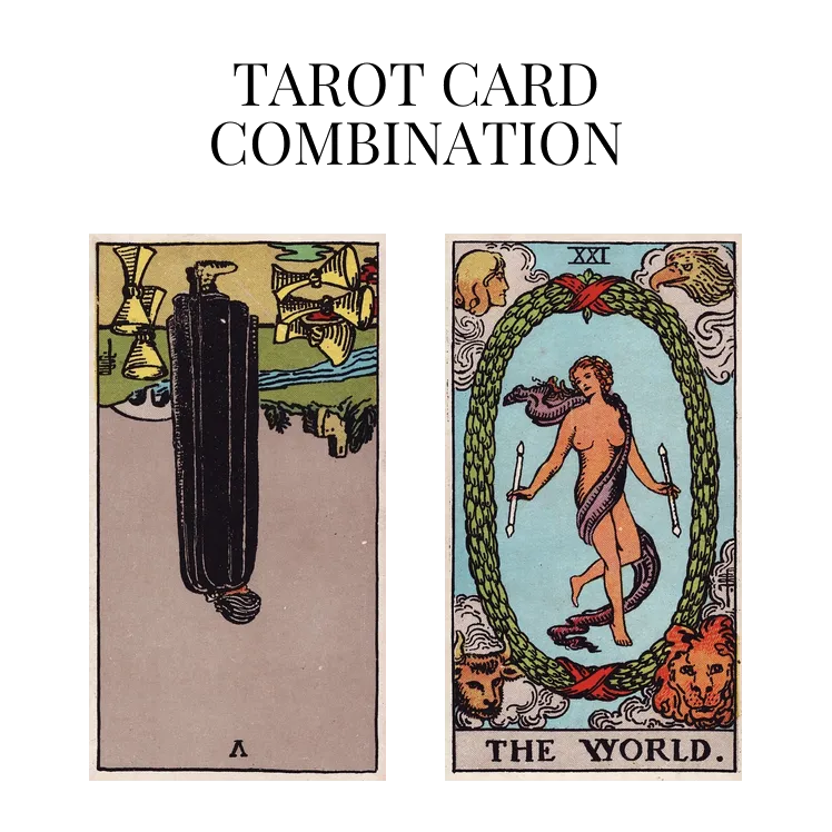 five of cups reversed and the world tarot cards combination meaning