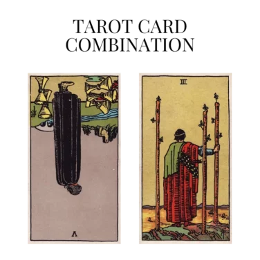 five of cups reversed and three of wands tarot cards combination meaning