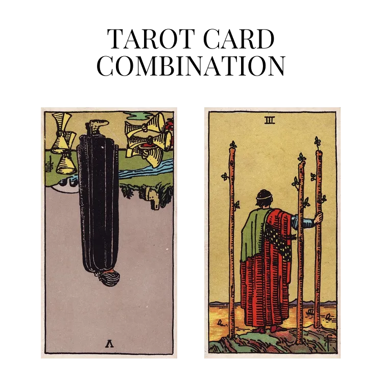 five of cups reversed and three of wands tarot cards combination meaning