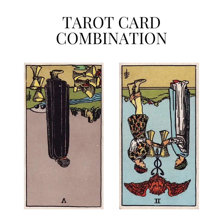 five of cups reversed and two of cups reversed tarot cards combination meaning