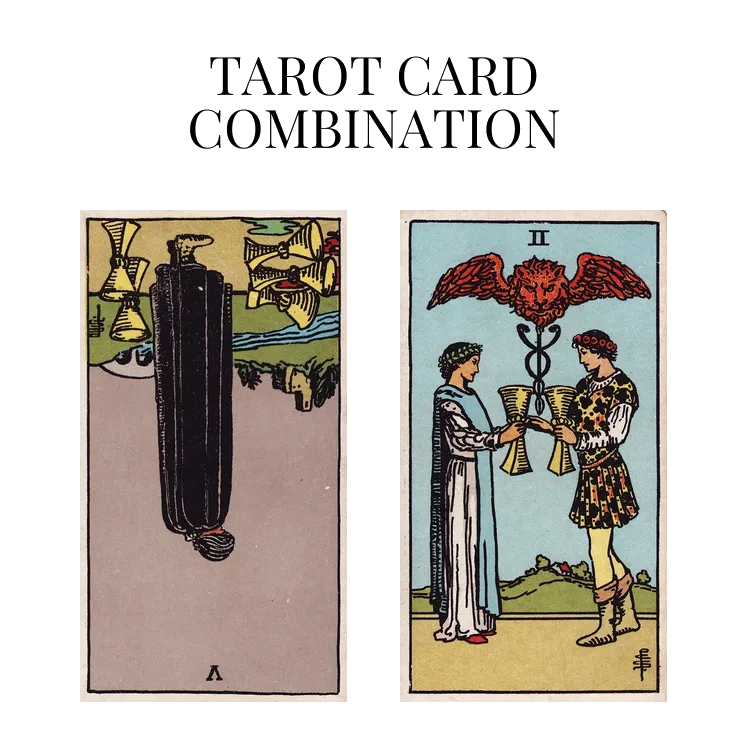 five of cups reversed and two of cups tarot cards combination meaning