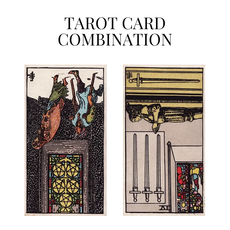 five of pentacles reversed and four of swords reversed tarot cards combination meaning