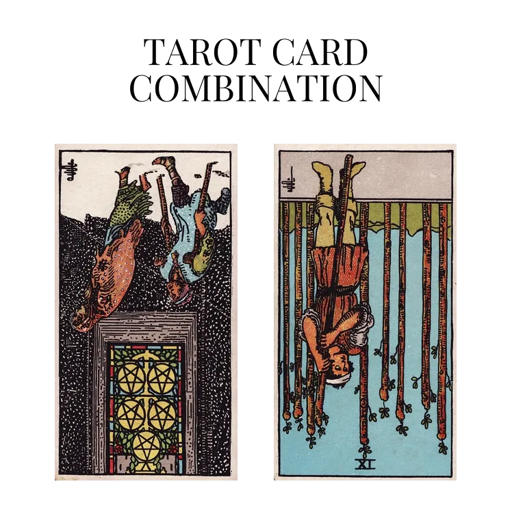 five of pentacles reversed and nine of wands reversed tarot cards combination meaning