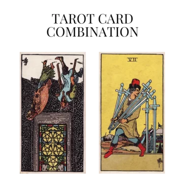 five of pentacles reversed and seven of swords tarot cards combination meaning