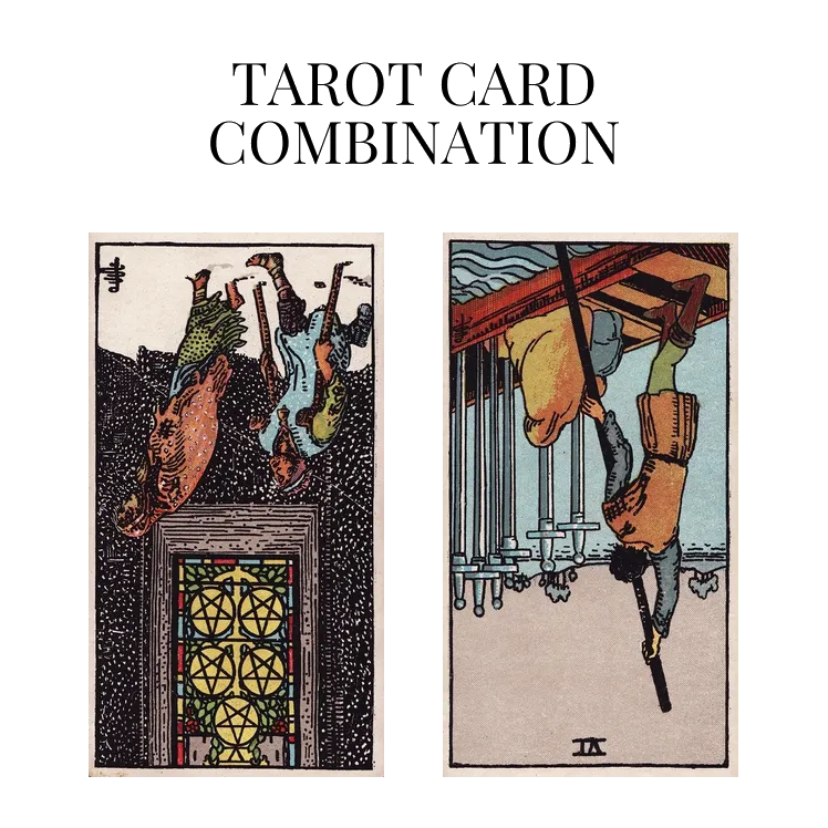 five of pentacles reversed and six of swords reversed tarot cards combination meaning