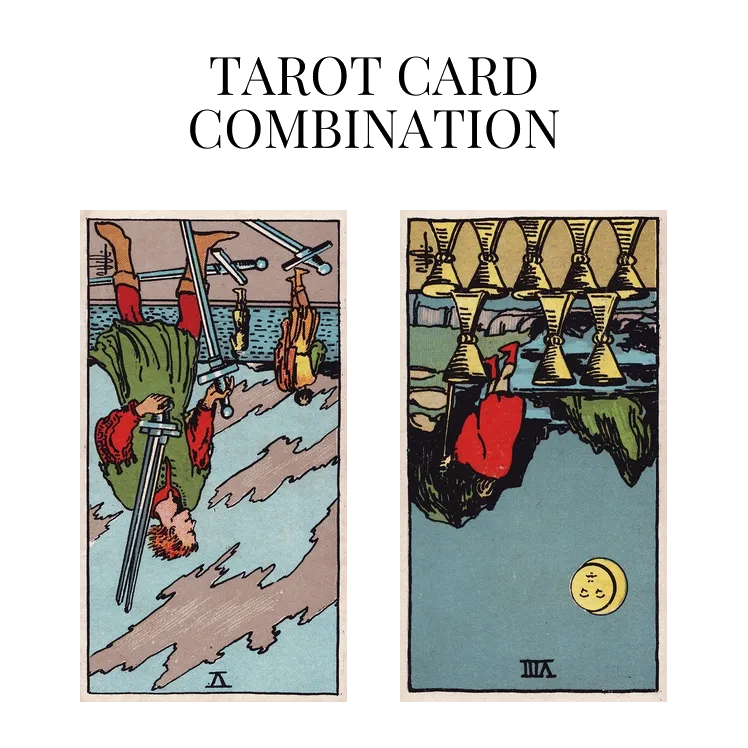 five of swords reversed and eight of cups reversed tarot cards combination meaning
