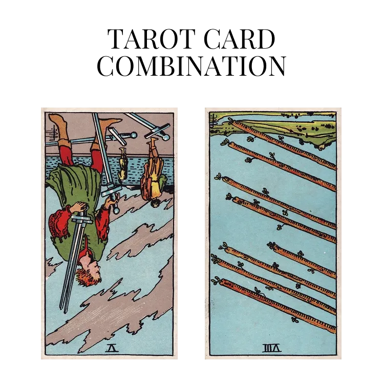 five of swords reversed and eight of wands reversed tarot cards combination meaning