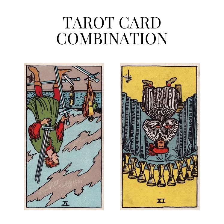 five of swords reversed and nine of cups reversed tarot cards combination meaning