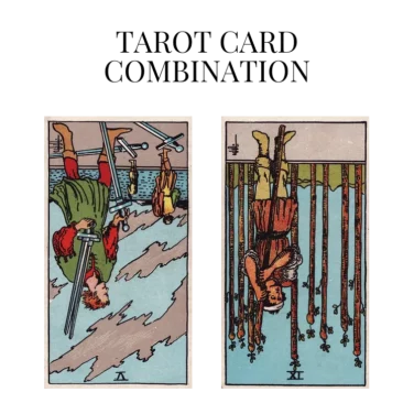 five of swords reversed and nine of wands reversed tarot cards combination meaning