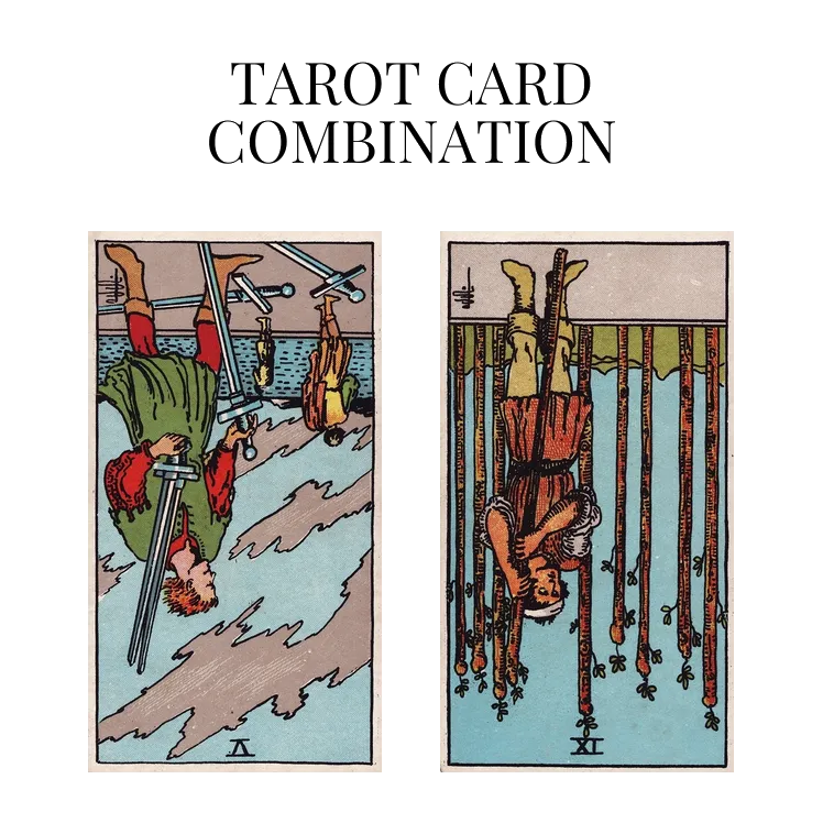 five of swords reversed and nine of wands reversed tarot cards combination meaning