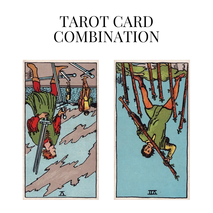 five of swords reversed and seven of wands reversed tarot cards combination meaning