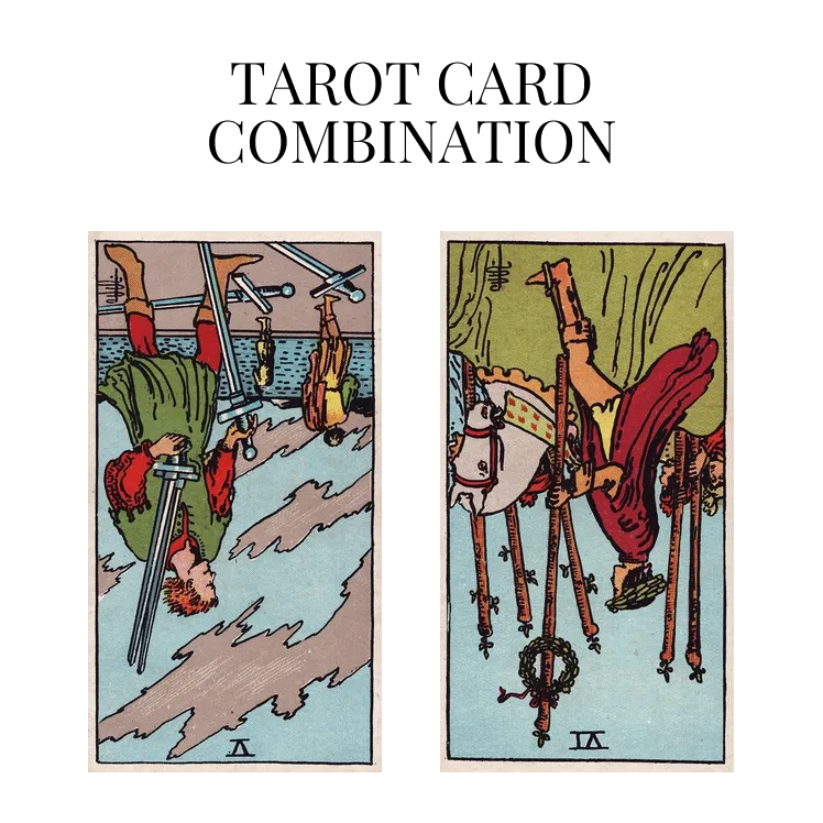 five of swords reversed and six of wands reversed tarot cards combination meaning